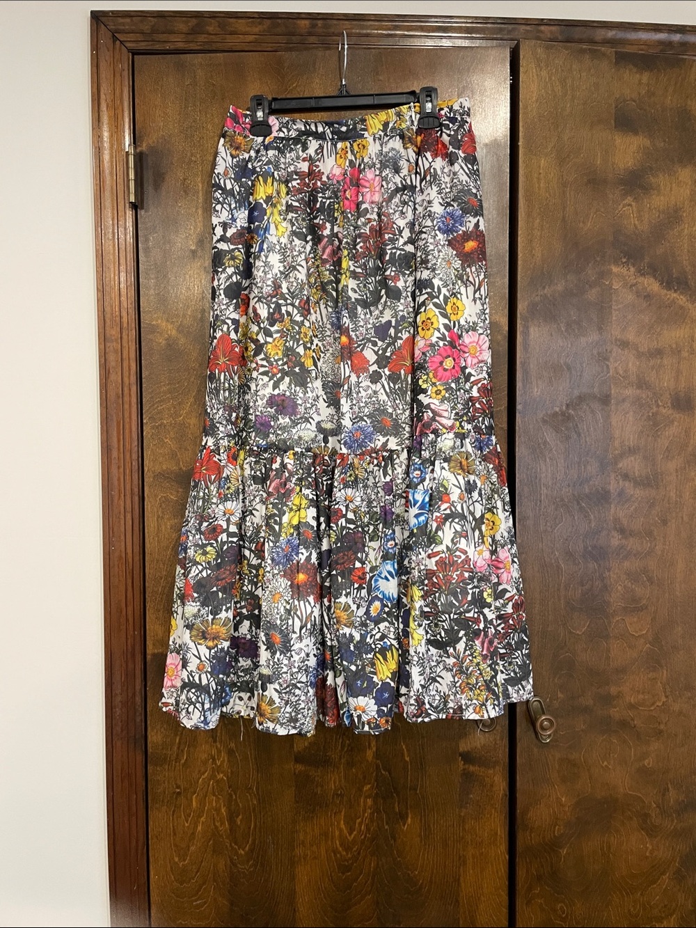 Beulah Floral Tiered Maxi Skirt in Multicolor Floral